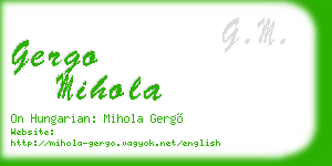 gergo mihola business card