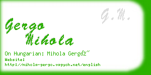 gergo mihola business card